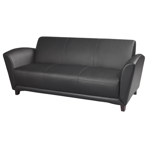 Mayline Santa Cruz Series Lounge Sofa VCC3 - Black Leather (VCC3BLKB)
