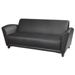 Mayline Santa Cruz Series Lounge Sofa VCC3 - Black Leather (VCC3BLKB) ES5234-VCC3BLKB
