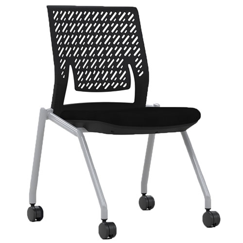 Safco Thesis Stacking and Nesting Training Chair - Flex Back without Arms -2 Chairs - KTX2SBBLK