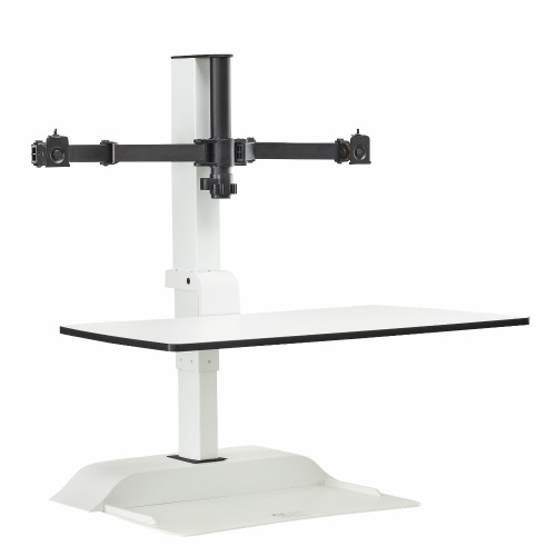 Safco Soar Electric Desktop Sit/Stand - Dual Monitor Arm - 2193WH