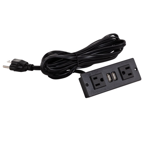  Safco Power Module with 2 Power and 2 USB Outlets - MRPMBLK