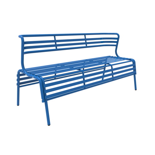 Photograph of the Safco CoGo Steel Outdoor/Indoor Bench - (blue) 