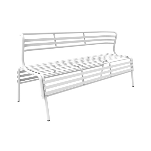 Photograph of the Safco CoGo Steel Outdoor/Indoor Bench - (white)  CoGo™ Bench is a versatile steel bench ideally suited for outdoor use but that can also be used indoors.