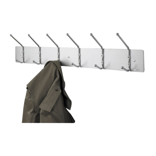 Photograph of Safco Wall Rack Coat Hook, 6 Hook (Qty. 6), Chrome - 4162