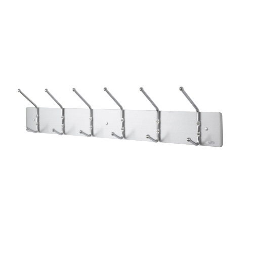  Safco Wall Rack Coat Hook, 6 Hook (Qty. 6), Chrome - 4162