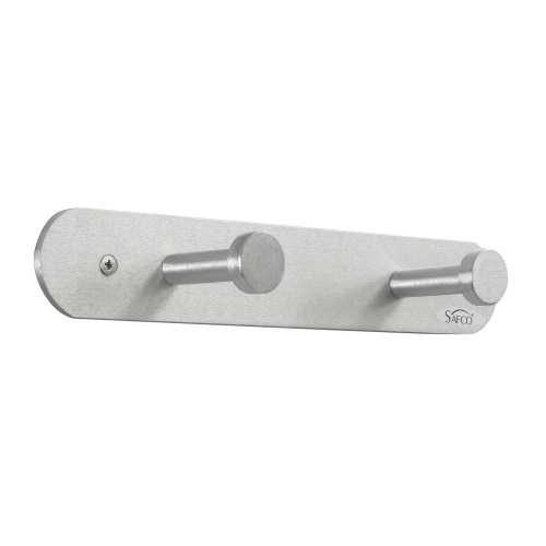  Safco Nail Head Coat Hook, 2 Hook (Qty. 12), Satin Aluminum - 4200