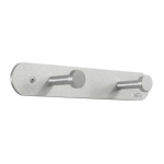 Safco Nail Head Coat Hook, 2 Hook (Qty. 12), Satin Aluminum - 4200 ET11308