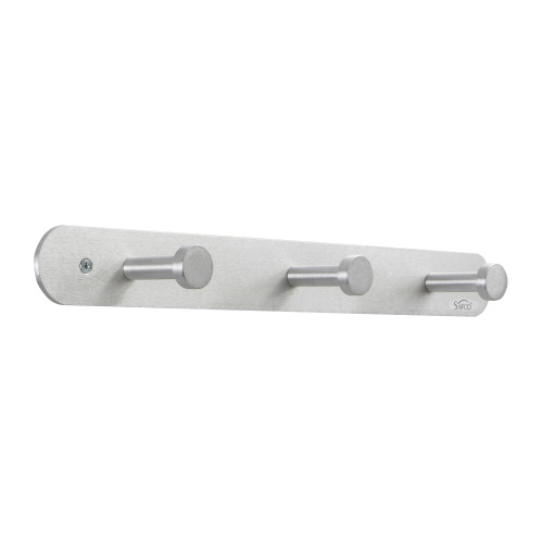  Safco Nail Head Coat Hook, 3 Hook (Qty. 12), Satin Aluminum - 4201