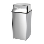 Safco Stainless Steel 36-Gallon Receptacle with Push Door Lid - 9705 ET11313