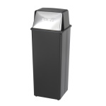 Safco Reflections By Safco Push Top Receptacle, 21-Gallon, Black - 9893 ET11314