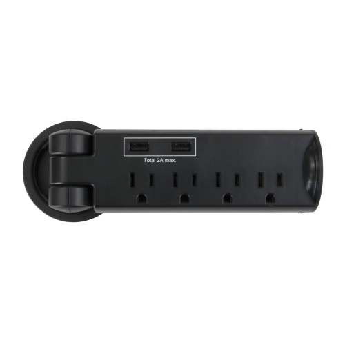  Safco Pull-up Power Module w/USB, Black - 2069BL