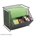 Safco Onyx Stackable Mesh Storage Bins, Black - 2164BL ET11343