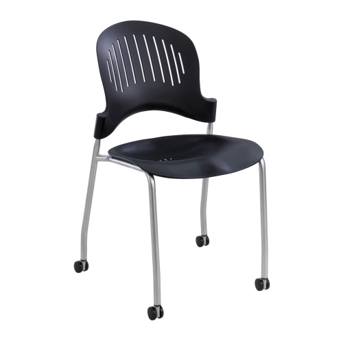  Safco Zippi Plastic Stack Chair - 2 Pack, Black - 3385BL