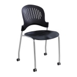 Safco Zippi Plastic Stack Chair - 2 Pack, Black - 3385BL ET11407