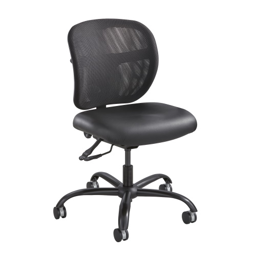 Safco Vue Intensive Use Mesh Task Chair, Black Vinyl - 3397BV