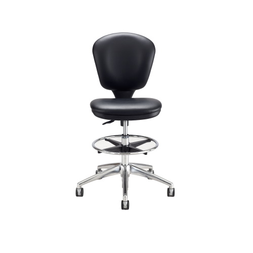 Safco Metro Extended-Height Chair, Black Vinyl - 3442BV - EngineerSupply