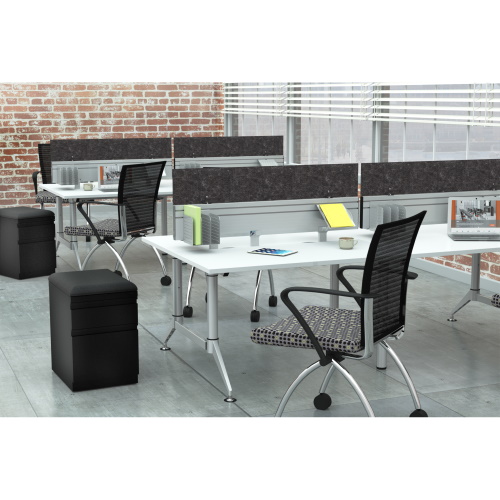 Photograph of the Safco EVEN, File Folder or Paper Holder, Silver - LDFH1SLV accessorizes your EVEN™ Workstations with this Folder/Paper Sorter Tray.