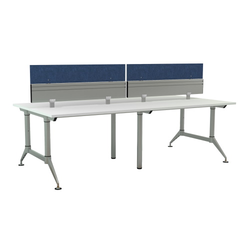 Photograph of the Safco EVEN, 48" Slatwall Topper Panel, made for use with EVEN™ Worktables which Create privacy or extra style.