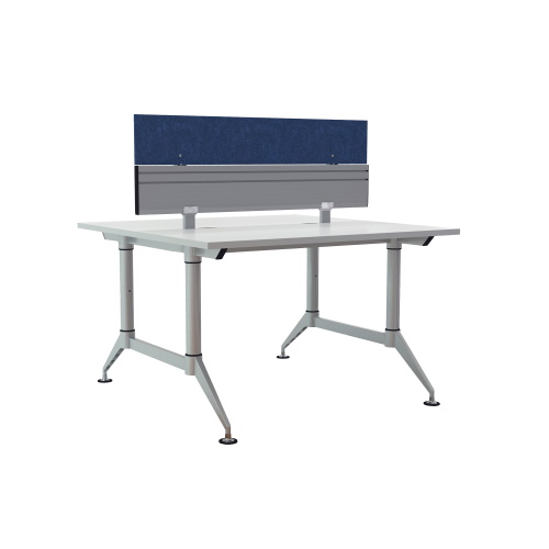Photograph of the Safco EVEN, 48" Slatwall Topper Panel, made for use with EVEN™ Worktables which Create privacy or extra style.