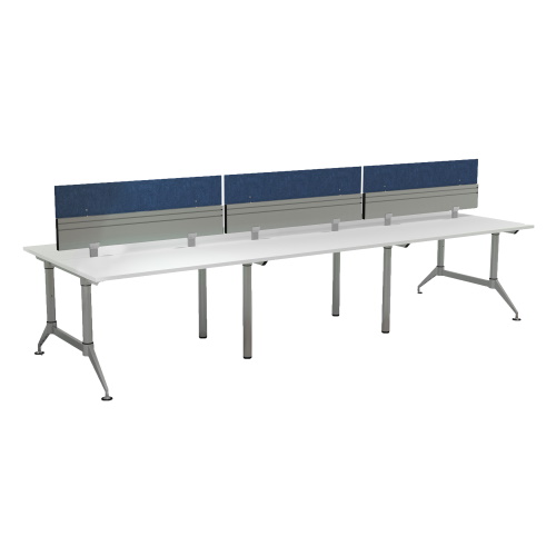 Photograph of the Safco EVEN, 48" Slatwall Topper Panel, made for use with EVEN™ Worktables which Create privacy or extra style.