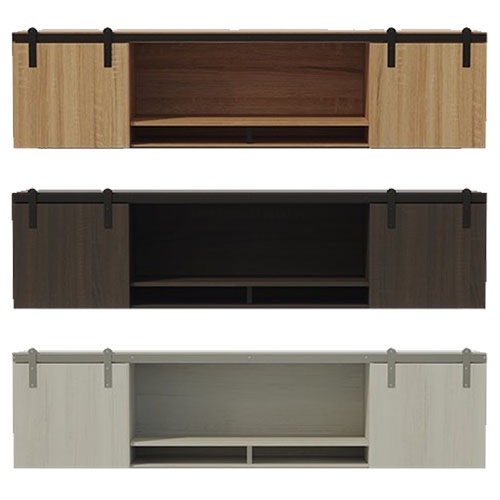  Safco Mirella 72&quot; Wall-Mounted Hutch with Sliding Wood Doors - (3 Colors Available)