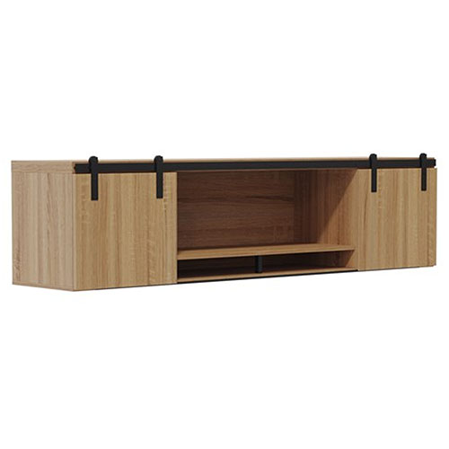 Photograph of Safco Mirella 72&quot; Wall-Mounted Hutch with Sliding Wood Doors - (3 Colors Available)