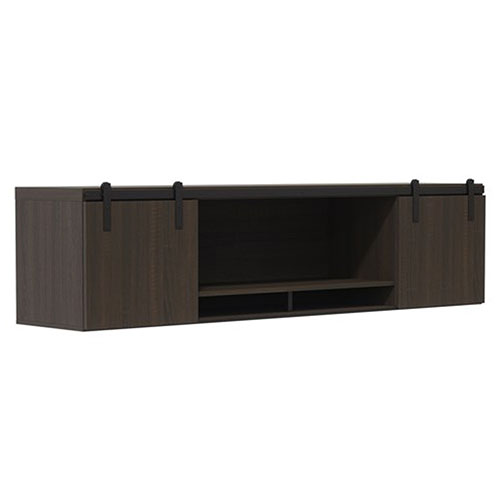Photograph of Safco Mirella 72&quot; Wall-Mounted Hutch with Sliding Wood Doors - (3 Colors Available)