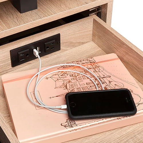 Photograph of Safco Power Module with 2 Power and 2 USB Outlets, 1 Daisy Chain - MRPM3BLK