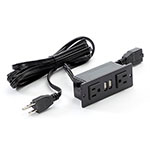 Safco Power Module with 2 Power and 2 USB Outlets, 1 Daisy Chain - MRPM3BLK ET11772