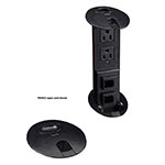 Safco 3"W x 4.5"D x 8"H Power and Data Module, Black Tower, 2 Power and 2 Data Outlets - PMR22 ET11781
