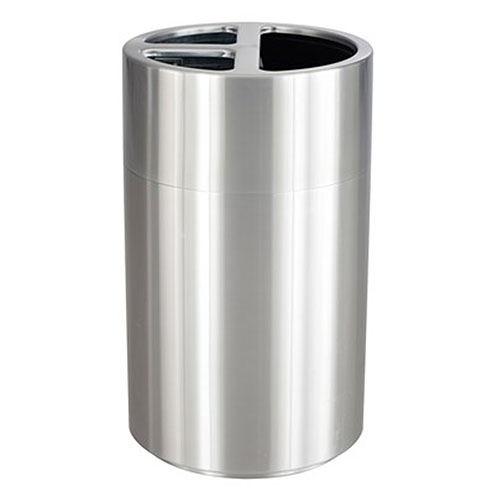  Safco Triple Recycling Receptacle, 40 Gallon, Stainless Steel - 9941SS