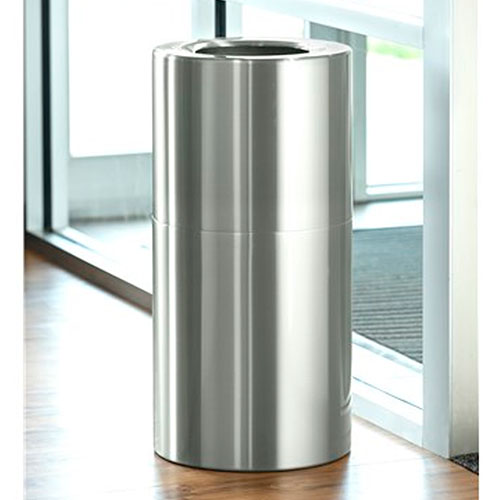 Photograph of Safco Single Recycling Receptacle, 27 Gallon, Stainless Steel - 9942SS