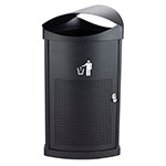 Safco Nook Indoor/Outdoor Waste Receptacle, Black - 9968BL ET11839