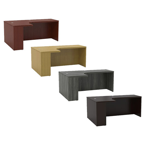  Safco Aberdeen Series Extended Corner Table, Left - (4 Colors Available)