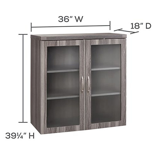 Photograph of the Safco Aberdeen Series Glass Display Cabinet - (4 Colors Available)
