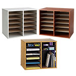 Safco Wood Adjustable Literature Organizer, 12 Compartment - (3 Colors Available) ET11886
