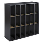 Safco Wood 18-Compartment Mail Sorter, Black - 7765BL ET11907