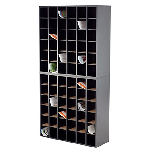 Safco Wood 36 Compartment Mail Sorter, Black - 7766BL - EngineerSupply