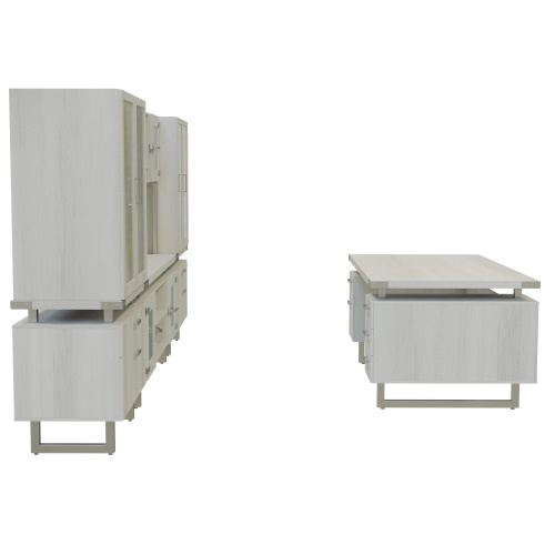 Photograph of Safco Mirella HUTCH BASE SUPPORTS for Typical 9 - MRHTHSSLV
