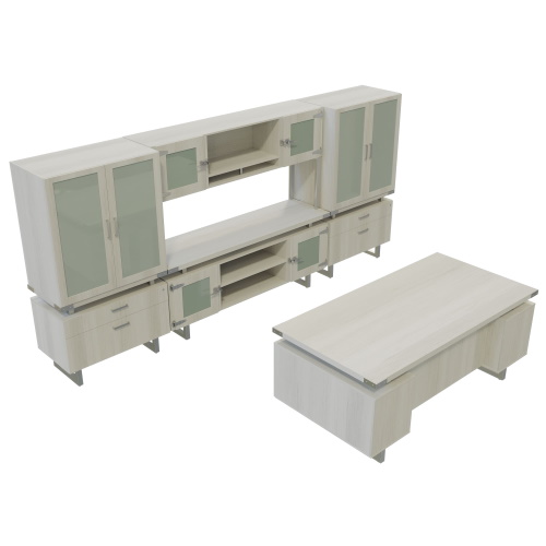 Photograph of Safco Mirella HUTCH BASE SUPPORTS for Typical 9 - MRHTHSSLV
