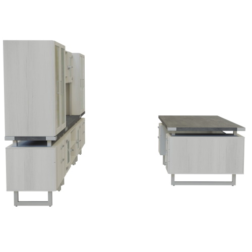 Photograph of Safco Mirella HUTCH BASE SUPPORTS for Typical 9 - MRHTHSSLV
