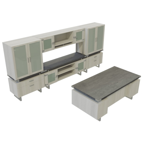 Photograph of Safco Mirella HUTCH BASE SUPPORTS for Typical 9 - MRHTHSSLV
