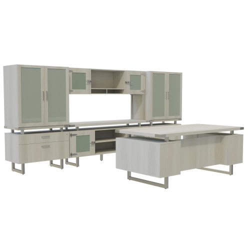 Photograph of Safco Mirella HUTCH BASE SUPPORTS for Typical 9 - MRHTHSSLV
