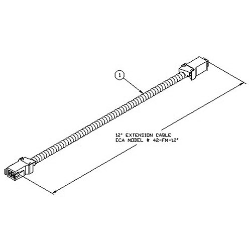  Safco 12&quot;L Extension Cable - ECX