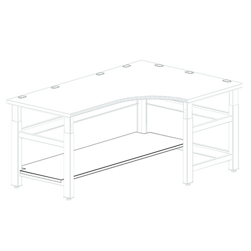  Safco 48&quot;W x 12&quot;D TechWorks Partial Corner Base Shelf - 738C