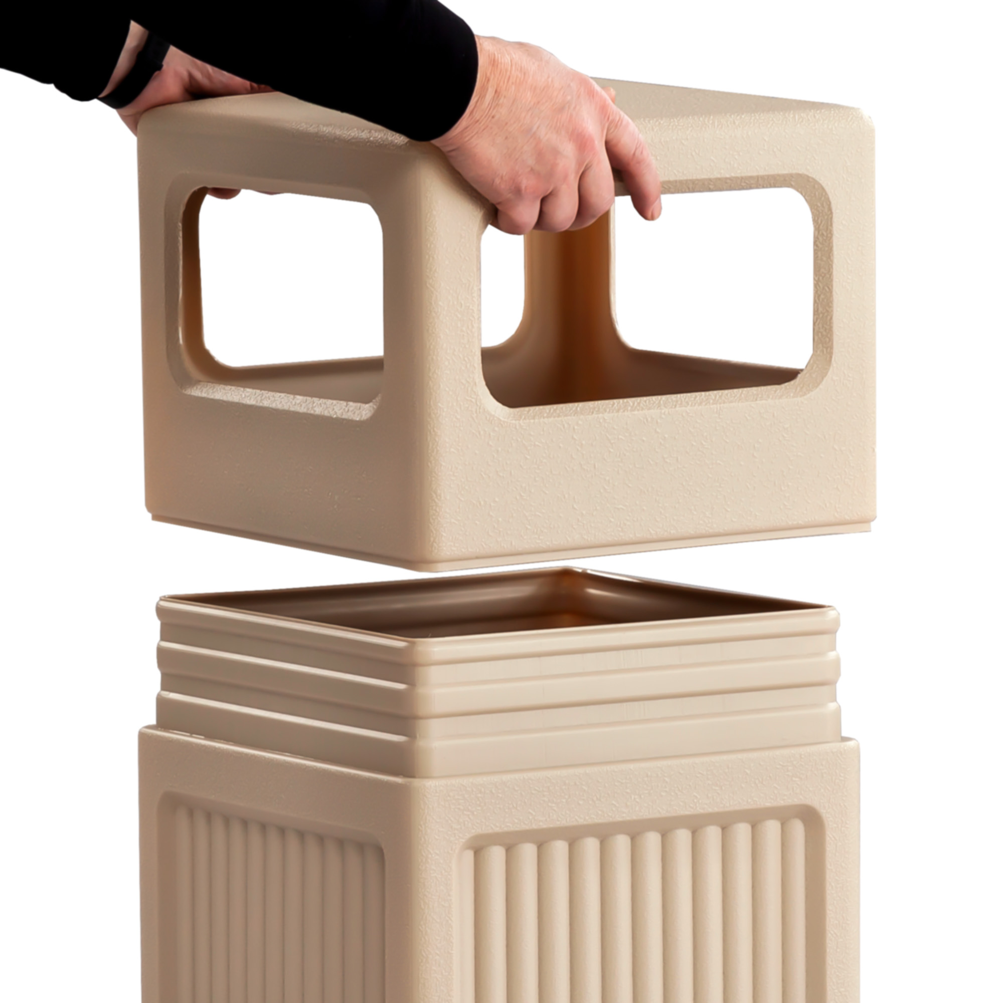 Safco Canmeleon Recessed Panel with Side Opening Trash Can, 15 Gallon - (2 Colors Available)