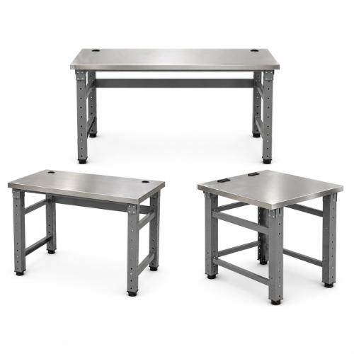   Safco TechWorks™ 24" Adjustable Straight Bench with Stainless Steel Surface - (3 Options Available)