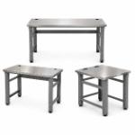 Safco TechWorks™ 24" Adjustable Straight Bench with Stainless Steel Surface - (3 Options Available) ET22364