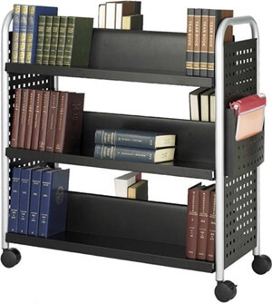Safco Scoot Double Sided 6 Shelf Book Cart 5335BL