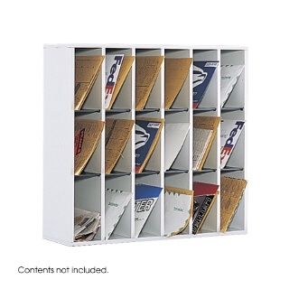 Safco Wood 18-Compartment Mail Sorter 7765GR ES3477